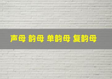 声母 韵母 单韵母 复韵母